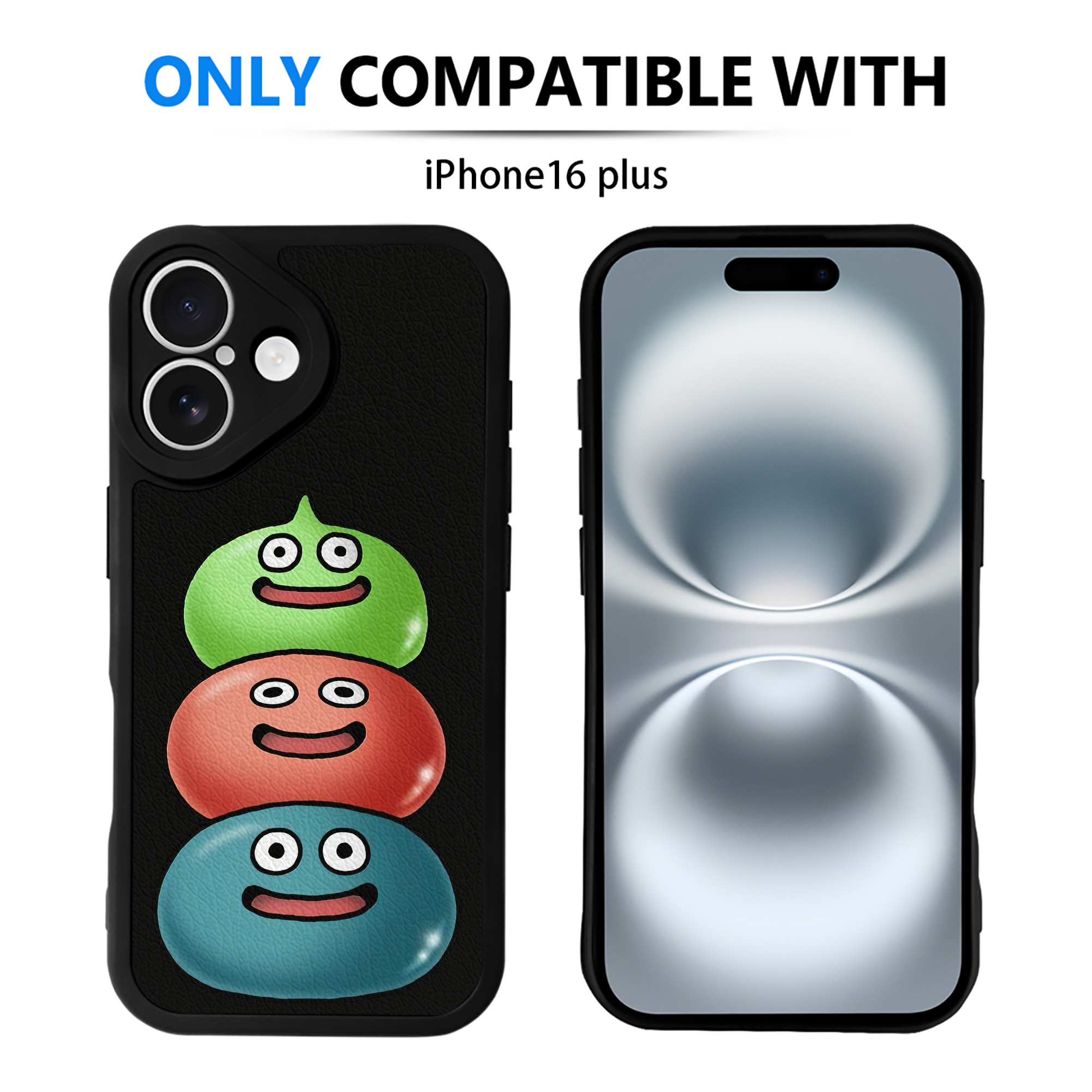 （画像用） ドラゴンクエスト Doragon Kuesuto Dragon Quest 【iPhone 16シリーズ対応】シリコンスマホケース（レザー調） 材質：シリコン